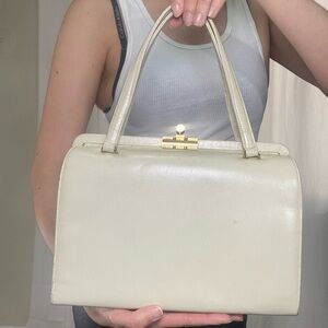 Cream leather purse/ bag